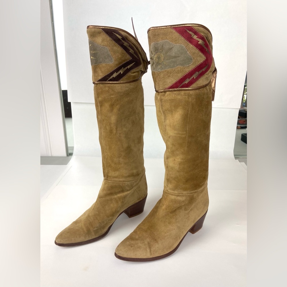 Vintage Joan & David suede couture boots 6 M
